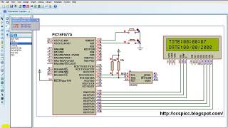 Simple real time clock and calendar using PIC16F877A and DS3231 simulation [upl. by Goldenberg]