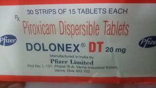 Dolonex 20 MG Tablet DT  Uses Dosage Side Effects Price in hindi [upl. by Lelith]