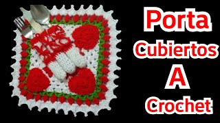 Porta CUBIERTOS tejido a CROCHET súper fácil 😱 [upl. by Alyworth325]