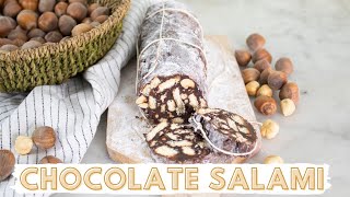 Chocolate Salami Recipe  Italian Dessert VEGAN [upl. by Suanne]