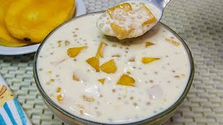 MANGO SAGO SALAD 4 INGREDIENT SUMMER DESSERT  Patok PangNegosyo [upl. by Afnin]