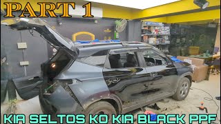 VLOG 28  KIA SELTOS KO BLACK PPF SE NEW LOOK DIYA  AUTOVIA VLOGS [upl. by Eelyak]