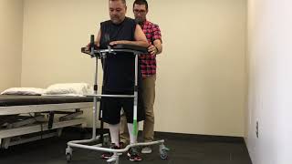 Dynamic standing balance exercises for a spinal cord injury [upl. by Ylenaj]