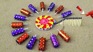 Diwali Lot Of chit Put Crackers Vs Ground Chakkar Vs Matchstick Chain Reaction Dominos  Crackers 😱 [upl. by Winshell]