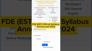 FDE EST Official syllabus Announced 2024 fdeestofficialsyllabus estofficialsyllabus shorts [upl. by Alekin267]