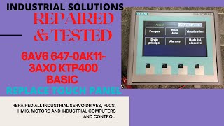 KTP400 BASIC COLOR ON SIEMENS 6AV66470AK113AX0 REPAIRED BROKEN TOUCH SIEMENS HMI [upl. by Nyrahtak510]