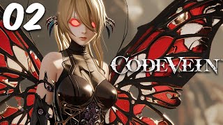 Code Vein Playthrough Gameplay Part 2 Ruined City Center Butterfly of Delirium Boss Fight [upl. by Jordain]