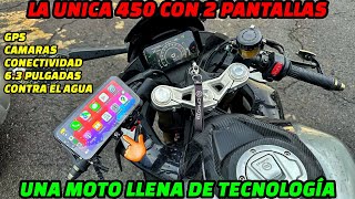 APRUEBA PANTALLA PARA MOTOS EN MI CFMOTO 450SR😱 ¿2 PANTALLAS EN UNA DEPORTIVA EL MEJOR ACCESORIO 🤩 [upl. by Lleumas]