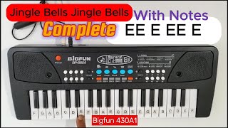 Jingle bells Jingle bells Complete tune with lyrics and notes  Bigfun 430a1 37 keys keyboard piano [upl. by Goines]