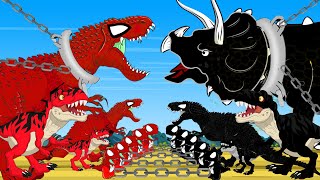 Bad T Rex vs Triceratops Dinosaur Fight Dinosaurs Battle In Jurassic World Dinosaurs Cartoons [upl. by Ynavoj]