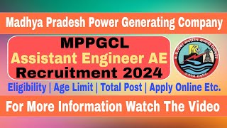 MPPGCL Assistant Engineer AE Recruitment 2024  Apply Online for 44 Post [upl. by Ahsieuqal]