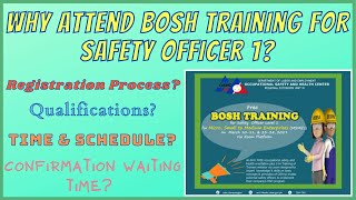 FAQs on FREE Online BOSH for Safety Officer 1 training registration [upl. by Akirehc652]