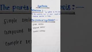 synthesis  synthesis class 12  synthesis of sentences  synthesis class 11 [upl. by Chaddy66]