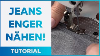 Eine Jeans enger nähen Tutorial [upl. by Ayifas]