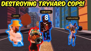 DESTROYING TRYHARD COPS THAT FAILED TO GET ME  Roblox Jailbreak [upl. by Ile463]