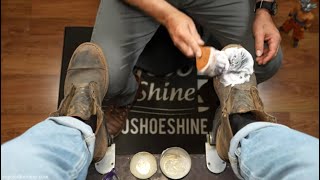 100 Shoe Shine  Angelo Shoe Shine ASMR [upl. by Tserrof]