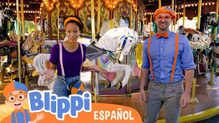 Blippi y Meekah en el parque de diversiones  Blippi Español  Videos educativos para niños [upl. by Hollister]