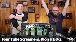 That Pedal Show – Four Tube Screamers Compared plus Klon Centaur amp Boss BD2 [upl. by Adnalu]