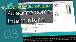 Tutorial Arduino ITA 3 utilizzare il pulsante come interruttore e la tecnica del debouncing [upl. by Eta]