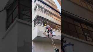 Waterproof cement mortar decoration process for brick house exterior wall [upl. by Trinetta]