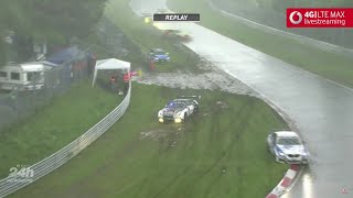 24H Nürburgring Nordschleife 2016  UnwetterChaos  Regen amp Hagel bis Rennabbruch [upl. by Ranite]