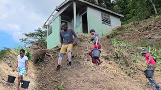 removing windows  carrying materials  refurbishing Ground God house [upl. by Gayla]