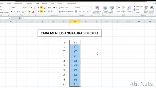 Cara menulismengubah angka ke arab di Excel angkaarab [upl. by Pedrick199]