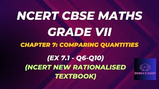 NCERT Grade 7CBSE Class 7 Maths in TamilComparing QuantitiesEX71 Q6Q10rimikasdiarycbseg7 [upl. by Aillil]