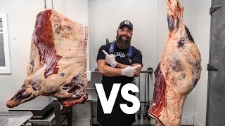 Cow Front Quarter VS Hind Quarter Custom Cut Style  The Bearded Butchers [upl. by Noyek]