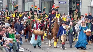 Sechseläuten 2024 Umzug in Zürich zum Böögg ⛄️ 4K [upl. by Sabino]