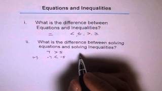 Difference Between Equation And Inequalities [upl. by Atinoj900]