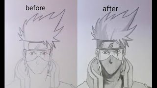 Kakashi Hatake drawing step by step  Anime Easy drawing ideas for beginners [upl. by Lerad]