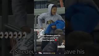 Shedeur Sanders giving away his Shoes to a Fan ShirreaEverett welloffmedia deionsanders nfl [upl. by Aitekram]