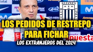 LOS REFUERZOS EXTRANJEROS QUE HA PEDIDO EL NUEVO DT DE ALIANZA LIMA PARA EL 2024 [upl. by Mines]