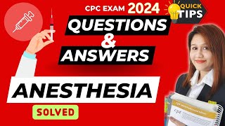 Anesthesia Questions amp Answers  Medical Coding [upl. by Flatto20]