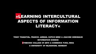 »Learning intercultural aspects of information literacy«  IDE Conference 2020 [upl. by Ailedua]