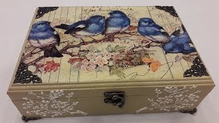 Decoupage boxDecoupage box with rice paperDIY [upl. by Droc]