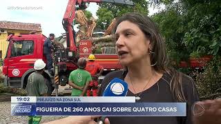 Prejuízo na capital figueira de 260 anos cai sobre quatro casas [upl. by Fihsak]