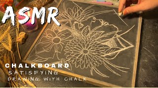 ASMR chalk drawingreally satisfying and relaxingno talking videochalkboard sound [upl. by Kalvin214]