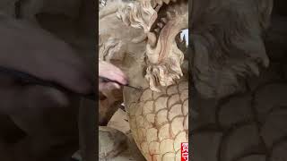 Woodturning Process：A Fine Beast Wood Carving  Incredible hand carvingwoodworkingcarvingcraft [upl. by Mercola113]