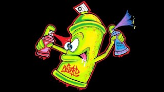 HOW TO DRAW FUNNY GRAFFITI SPRAY CAN holding two paint cans [upl. by Ahseekat]