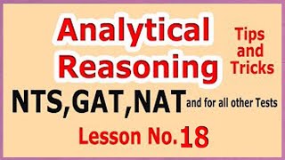 Analytical Reasoning Tips and Tricks  Lesson No 18 [upl. by Gerk]