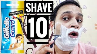 Gillette Guard Shave 10  How many Shaves Gillette Guard [upl. by Adnolor]