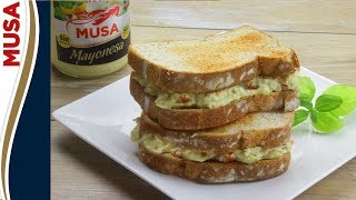 Sándwich de atún y aguacate con mayonesa  Recetas Fáciles [upl. by Roslyn235]