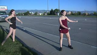 Daughters of Denver7s Jayson Luber twirling batons in Highlands Ranch July 4 parade [upl. by Ellmyer]