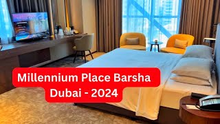 DUBAI hotel  Millennium Place Barsha Heights BREAKFAST ROOM TOUR LOBBY POOL 2024 [upl. by Eirrab]