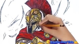 Drawing❗ SPARTAN SOLDIER credits to Art Simple ✍️Braydon Drew Vista [upl. by Norraa]