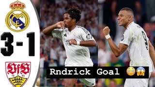 Endrick Goal vs Stuttgart amp Real Madrid vs Stuttgart 31 amp All Goals Highlights amp Mbappe Goal [upl. by Gaskin]