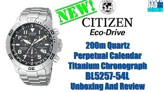 Tech Giant  Citizen 200m Quartz Perpetual Titanium Chronograph BL525754L Unbox amp Review [upl. by Ehcar]