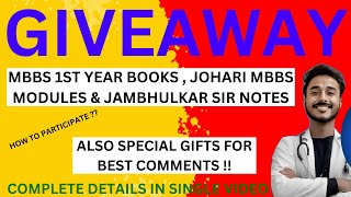 Special Giveaway Of MBBS First Year Books  Johari Modules  Jambhulkar Sir Notes  Caring Doctor [upl. by Haelem]